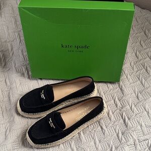 Kate Spade Black and Cream Espadrille Flats